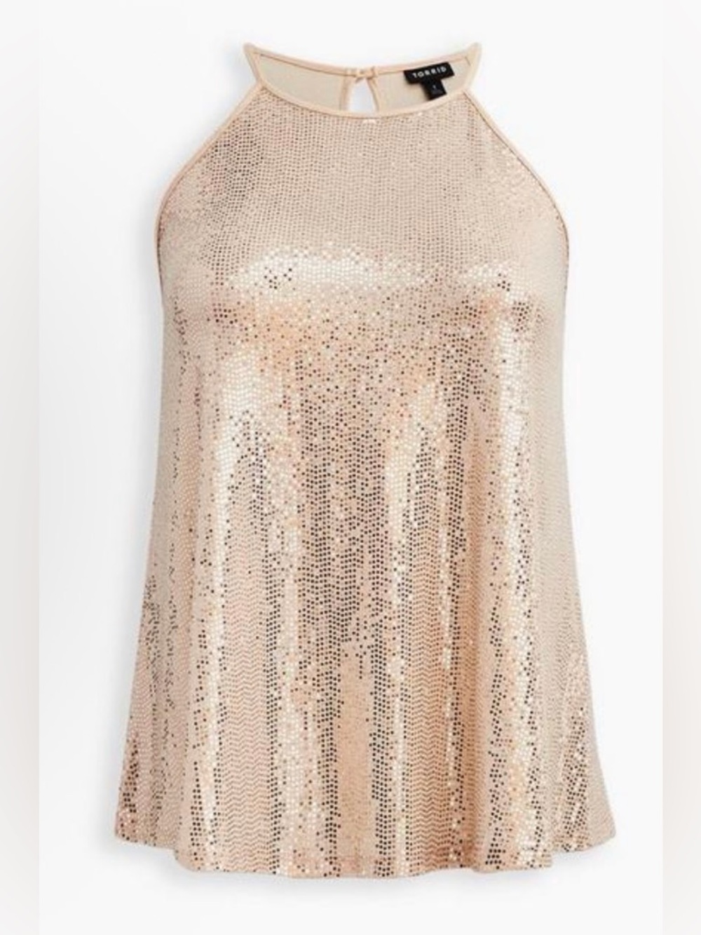 Torrid High Neck Tank Gold Sequin Halter Party top Sz 2X